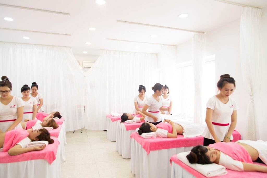 A calm, elegantly lit med spa consultation room — representing a professional med spa consultations experience that converts inquiries into booked treatments