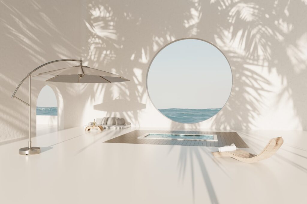 Sunlit minimalist spa interior representing AI visibility vs SEO for med spas in 2026